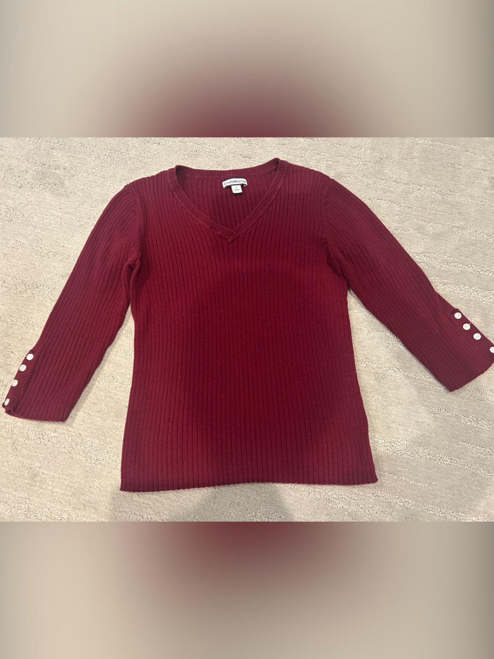 Ribbed V-Neck Sweater